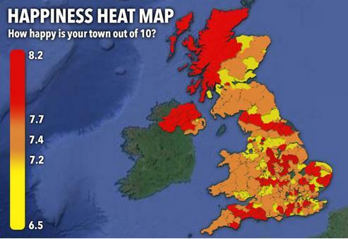 Happiness Map of Britain